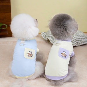 Ropa para perros Primavera Verano Ropa fina para mascotas Gato <span class=keywords><strong>Bichon</strong></span> Transpirable Perros pequeños Fabricante 25 Bolsillo Oso Camiseta - Product Image 3