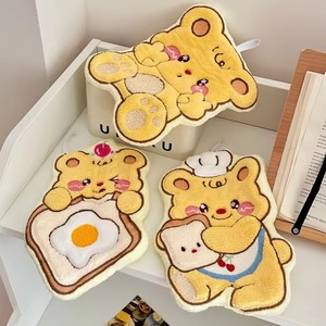 Mignon petit ours essuie-mains cuisine et salle de bain chiffon d'essuyage Double couche épaisse ménage absorbant séchage rapide serviette - Product Image 2