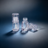 Nuevo Tubo de Brillo Labial PETG Transparente Corto y Grueso, Envase Cuadrado Redondeado para Aceite Labial, Aplicador Grande, Logotipo Personalizado, Marca Privada, OEM
