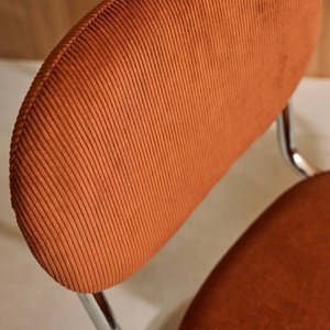 Sedia da Pranzo Personalizzata per Casa e <span class=keywords><strong>Cucina</strong></span>, Moderna, Imbottita in Velluto e Tessuto Corduroy, con Gambe Cromate - Product Image 4