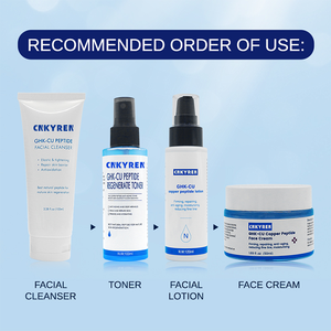 Ghk-CU Custom Skin Care Set blu rame Peptide siero e lozione Anti-invecchiamento Toner corpo e viso blu rame Peptide cura della pelle - Product Image 3