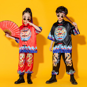 Récitation de poésie Hip-hop Étudiants de la maternelle Performance Costume de style chinois pour enfants Hanfu pour garçon - Product Image 1
