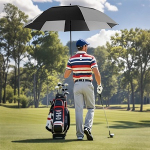 Automatic Open <b>Windproof</b> Golf <b>Umbrella</b> 68 Inch Large Double Canopy With Custom Logo for Outdoor Business Promotional Gifts - Product Image 2