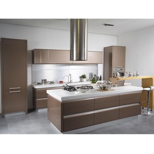 Muebles de Cocina Modernos de Alta Gama con Acabado Lacado Brillante, con <span class=keywords><strong>Isla</strong></span> de Diseño, Buen Precio, Venta al Por Mayor - Product Image 2