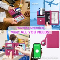 Pochette d'affaires personnalisée en PU, porte-cartes d'identité, de crédit et de passeport, étui portefeuille à fermeture élastique, imprimé sérigraphié 5