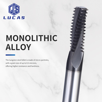 Fresa de Roscar de Carburo de Tungsteno Multifunción HRC60 AlTiN de Dientes Completos, Fresa de Roscar de Carburo Sólido para CNC OEM