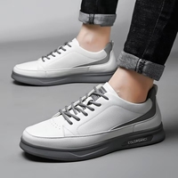 Baskets blanches 2026 Nouvelle collection automne – Chaussures de sport élégantes et tendance, respirantes, en cuir décontracté et toile, basses pour hommes