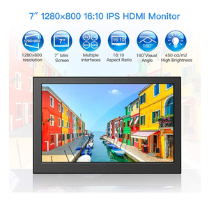 จอภาพมินิ HD ขนาด 7 นิ้ว จอแสดงผลขนาดเล็กสำหรับ PC/คอมพิวเตอร์/Raspi/แล็ปท็อป/กล้องวงจรปิด จอ LCD TFT ขนาด 7 นิ้ว - Product Image 2