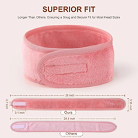 Diademas de Spa con Logotipo Personalizado, Ajustables, de Franela Suave, para Maquillaje, Lavado Facial, Cuidado de la Piel, Ducha, Yoga, Toalla Enrollable Lavable para Mujer
