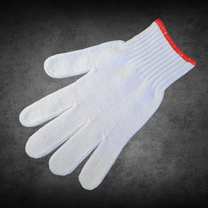 Cotton Safety <b>Gloves</b> Knit Wrist Smooth Anti-Slip General Purpose Work <b>Gloves</b> White with <b>Red</b> Trim - Product Image 3