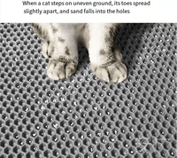 Tapis de litière pour chat en silicone personnalisé tapis carré solide moderne pour animaux de compagnie avec déchets anti-rayures pliable pour application pour chiens
