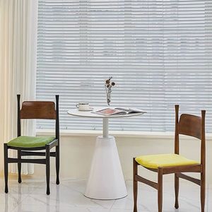 Chaise de salle à manger en bois massif avec dossier rembourré, style nordique minimaliste moderne, chaise de salon de style français - Product Image 3