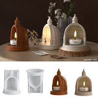 Moule en Silicone Style Européen Château de Palais pour Base de Bougeoir en Plâtre DIY, Pierre Diffusante, Décoration Maison