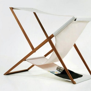 Chaise longue <span class=keywords><strong>de</strong></span> plage pliable en bois <span class=keywords><strong>de</strong></span> style vintage avec pare-soleil, mobilier d'extérieur pour la plage et le <span class=keywords><strong>bord</strong></span> <span class=keywords><strong>de</strong></span> la piscine - Product Image 4