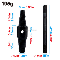 Extracteur de robinet à double tête à double usage 4/6 points vanne triangulaire fil cassé dent coulissante outil à main d'extraction de dent d'extrémité cassée