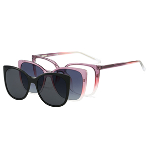 Lunettes optiques à clipser 2 en 1, personnalisées, UV400, monture TR90, lunettes de soleil polarisées magnétiques pour femmes - Product Image 3