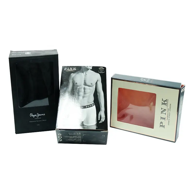 Girls Mens Garment Socks Lingerie Underwear Package Packaging Gift Box for Underwear Custom Wholesale Printed Paper Paper Tray