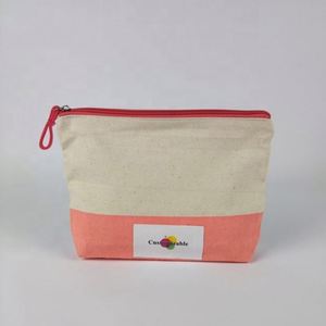 Wholesale Eco-Friendly Cotton Canvas <b>Cosmetic</b> <b>Bag</b> with Zipper <b>Large</b> Capacity Accessory Pouch Double Sided Makeup <b>Bag</b> - Product Image 2