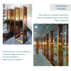 Hiện Đại Văn Phòng Nhà Bếp lưu trữ <span class=keywords><strong>CURIO</strong></span> rượu Showcase đèn Led thủy lực đóng cửa kính bản lề tủ trưng bày với khóa - Product Image 5