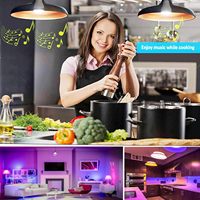 Ampoule LED Intelligente avec Haut-parleur, Culot E27/E26, RGBW, Intensité Variable, Contrôle par APP, 5W, Audio, IRC 90, 2700-6500K, pour Jardin et Musique