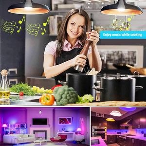 <span class=keywords><strong>Ampoule</strong></span> LED Intelligente avec Haut-Parleur, Culot E27, RGBW, Intensité Variable, Contrôle sans Fil par Application, pour Salon, Maison, Fêtes - Product Image 6