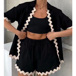 2024 élégant bureau dame noir, femmes deux pièces pantalon ensemble taille haute qualité grande taille ensembles/ - Product Image 2