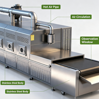 Séchoir tunnel automatique à air chaud haute efficacité pour fruits, légumes et noix, à circulation uniforme et vitesse réglable, de qualité alimentaire