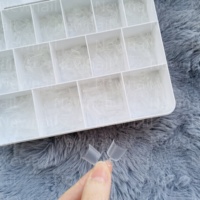 600 Uds una caja extensión de uñas ataúd corto media cubierta mate 15 tamaños claro mate corto suave puntas de Gel