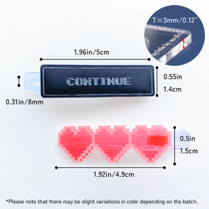 กิ๊บติดผมเด็กสไตล์ลำลองแบบกำหนดเอง ลายพิกเซลสดใส รูปหัวใจ - Product Image 3