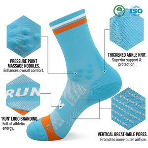 Chaussettes de sport mi-mollet respirantes pour marathon, absorption des chocs, <span class=keywords><strong>anti</strong></span>-<span class=keywords><strong>frottement</strong></span>, évacuation de l'humidité, chaussettes de course - Product Image 2