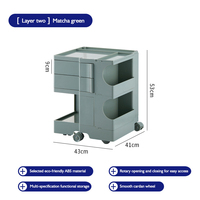 Étagères à matériaux pour armoires de rangement multiples Chariot à roulettes avec roues ABS HOT Sell Style nordique Amovible Rotatif 3 couches Carton 2pcs