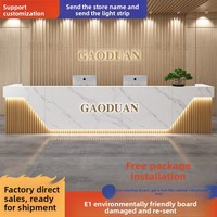 Comptoir de réception de luxe haut de gamme en MDF QT-216X avec rangement pour hôtel, entreprise, bar, salon de beauté - Mobilier commercial