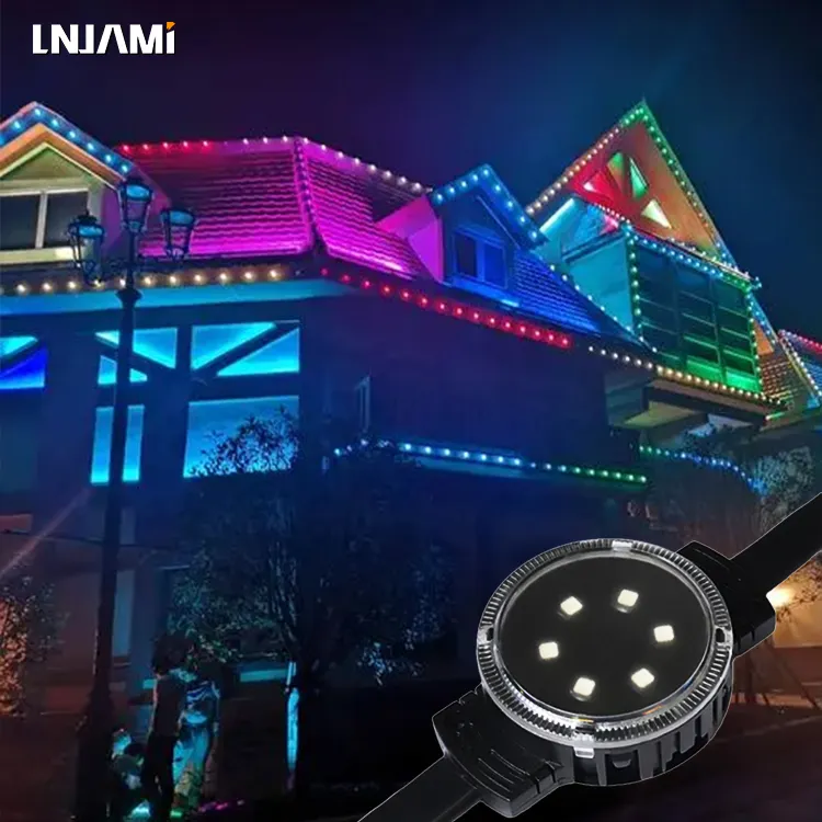 LNJAMI IP66 точечный источник света 30 мм 24 В постоянный праздничный уличный светодиод RGBW пиксельный Точечный светильник медиафасадное освещение