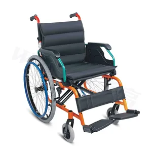WEGO hospital ältere Zerebral parese höhen verstellbarer manuell klappbarer Rollstuhl mit Rädern Fuß stütze und Nylons itz