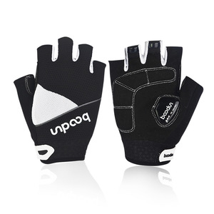 Gants de cyclisme Boton, demi-doigts, noir et blanc, respirants, pour sports de plein air, gants de vélo, unisexe, taille adulte M L XL - Product Image 1