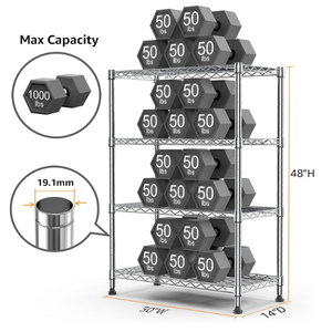 Mới nhất hiện đại 4 tầng Chrome kim loại lưu trữ nhà bếp kệ với NSF phê duyệt kệ bếp Kệ thép không gỉ lưu trữ - Product Image 5