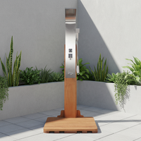 Colonne de douche extérieure en aulne (avec huile de cire pour bois) du fabricant direct Vapasauna, très prisée, facile à assembler pour jardin extérieur