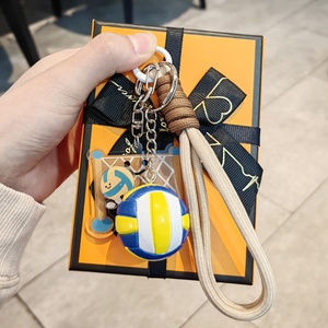 สินค้าขายดี ของที่ระลึกสำหรับคนรักกีฬา พวงกุญแจอะคริลิคการ์ตูนวอลเลย์บอลน่ารัก สีน้ำตาล ใช้เป็นสายคล้องโทรศัพท์หรือพวงกุญแจ ของขวัญวันเกิดสำหรับเด็ก - Product Image 6