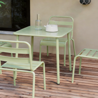 Ensemble table et chaises de patio extérieur design nordique - Ensemble de salle à manger moderne minimaliste en fer forgé, résistant aux UV et imperméable, pour villa