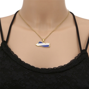 Collier pendentif tendance en acier inoxydable imperméable avec drapeaux et cartes nationales <span class=keywords><strong>du</strong></span> Salvador (Amérique <span class=keywords><strong>du</strong></span> <span class=keywords><strong>Nord</strong></span>) – Vente en gros pour femmes et hommes - Product Image 6