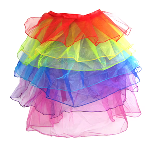 Falda de Tul Multicapa con Cola de Golondrina para el Día del Orgullo Lésbico, Falda Tutú Arcoíris, Falda Mini Burbuja con Volantes, Vestido Arcoíris para Adultos - Product Image 3