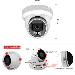 5MP Super ColorVu 1/1.8'' Big Sensor F1.0 Lens PoE IP Camera 24/7 Full Color 2 Way Audio CCTV Network Security Camera