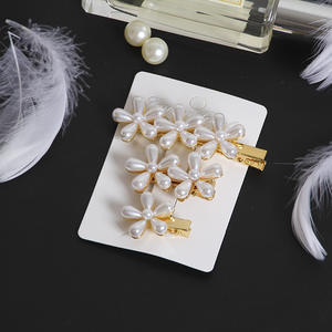 3 pcs/set 2022 Pearl Acrylic Hair Clips Set pour les femmes Retro Geometric Barrettes Hairpin Girl Hair Accessories Fashion Jewelry - Product Image 5