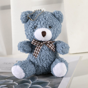 Mignon porte-clés en peluche douce en forme d'<span class=keywords><strong>ours</strong></span> en peluche, pendentif en peluche moelleux kawaii, charme pour accessoires de sac, décoration de mariage - Product Image 4