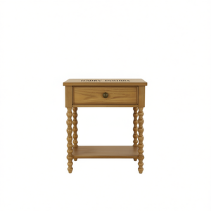 Mesita de noche Beckett de madera con 1 cajón, muebles elegantes para dormitorio - Product Image 1