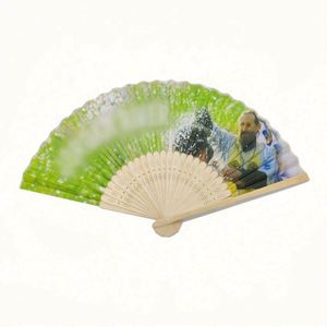 Abanico Plegable Chino Personalizado de 21 cm con Varillas de Bambú y Cubierta de Tela, Abanico de Mano Vintage - Product Image 3