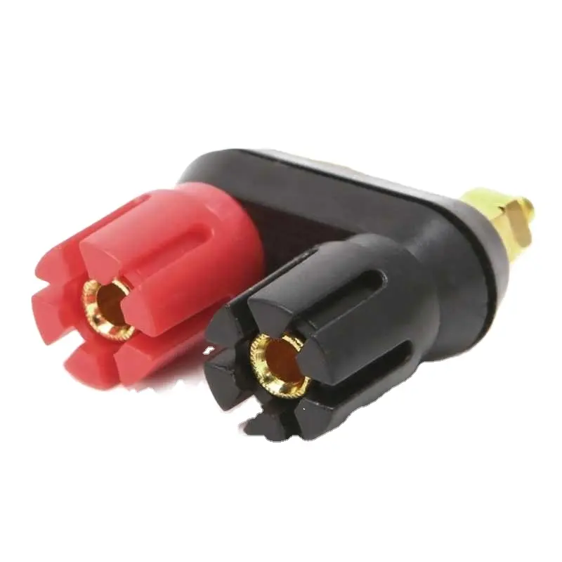 Dual 4Mm Bananenplug Jack-Aansluiting Voor Luidsprekerversterkeraansluiting 43X15X35Mm Rood/Goudkleurig/Zwart