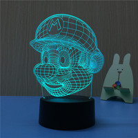 Veilleuse pour enfants moderne à télécommande, illusion 3D, acrylique multicolore, LED, température de couleur réglable, intensité variable