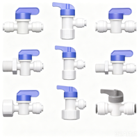 Raccord rapide en plastique pour mini-vanne 1/4" 3/8" pour filtre à eau RO et purificateur d'eau, idéal pour l'arrosage et l'irrigation