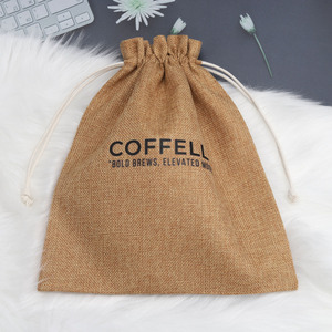 Nouveau design promotionnel : Sac en toile de jute à cordon coulissant avec impression de logo personnalisé, idéal pour le rangement de vêtements, les courses et comme pochette spéciale en lin. - Product Image 3